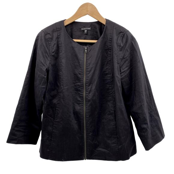 Eileen Fisher Small Black Full Zip Jacket - Picture 1 of 6
